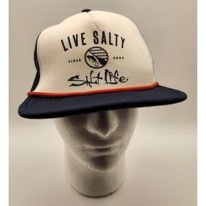 Salt Life Blue & Orange Mesh Trucker Snapback‎ Cap Adjustable